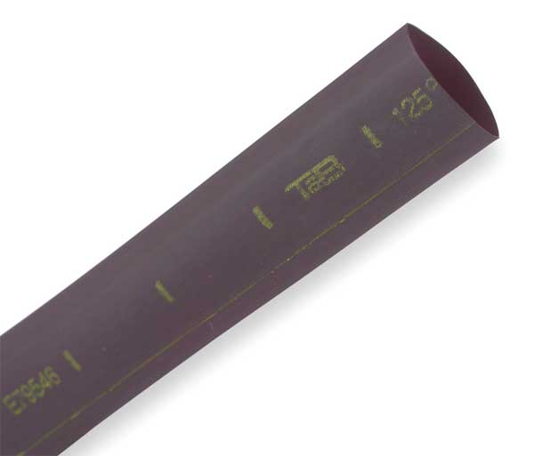 Shrink Tubing, 0.5in ID, Black, 6in, PK10