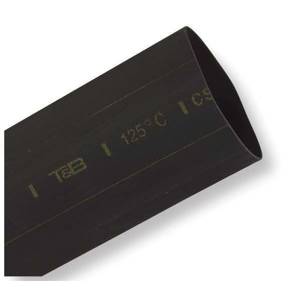 Shrink Tubing, 0.187in ID, Black, 6in, PK20