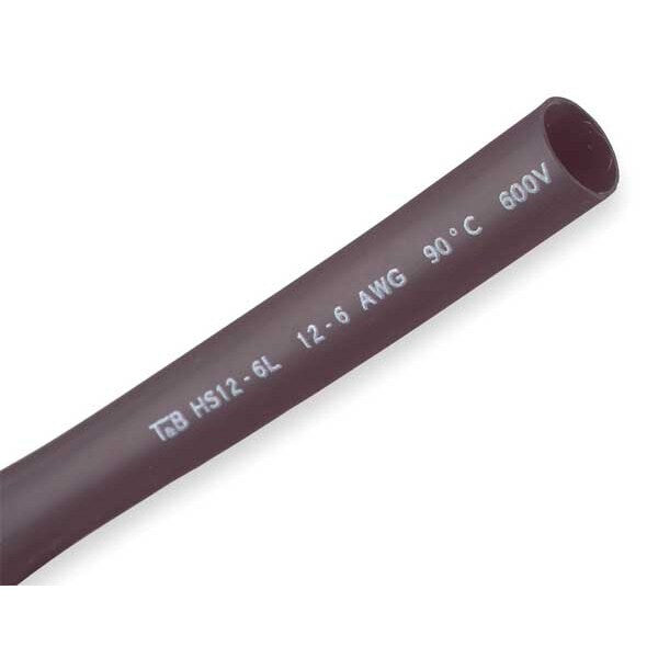 Shrink Tubing, 0.51in ID, Black, 6in, PK25