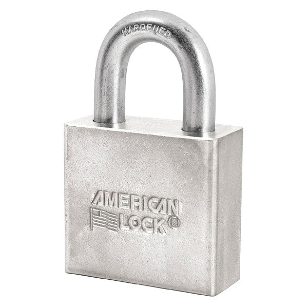 Padlock, Keyed Different, Standard Shackle, Rectangular Steel Body, Boron Shackle, 3/4 in W