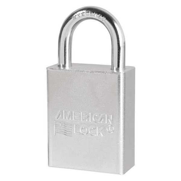 Padlock, Keyed Different, Standard Shackle, Rectangular Steel Body, Boron Shackle, 3/4 in W