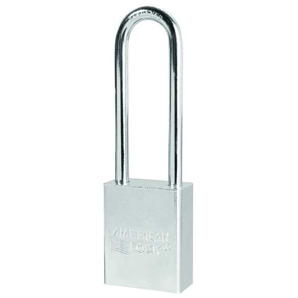 Padlock, Keyed Different, Long Shackle, Rectangular Steel Body, Boron Shackle, 3/4 in W