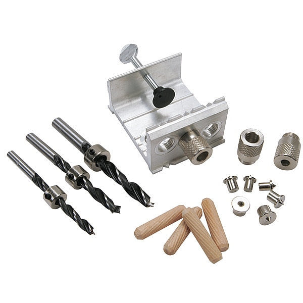 Dowel Kit, 1/4, 5/16, 3/8 Bit, Stops, Bushing
