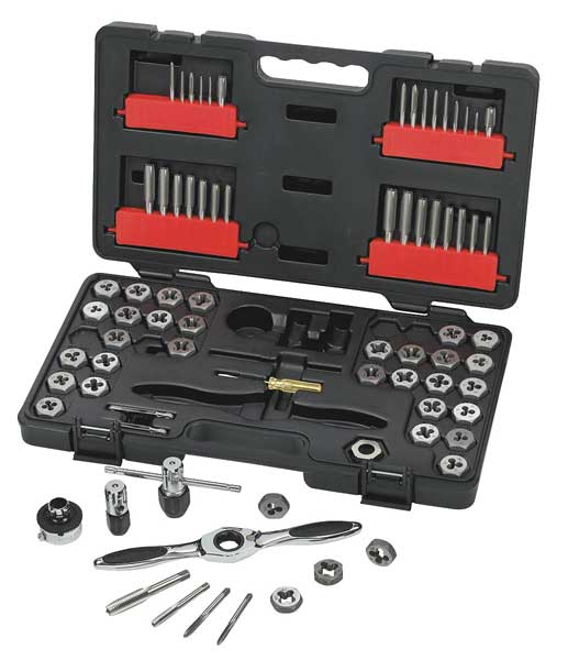 Ratcheting Tap and Die Set, 114 Piece, SAE/Metric