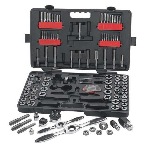 Ratcheting Tap and Die Set, 114 Piece, SAE/Metric