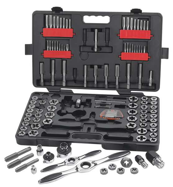 Ratcheting Tap and Die Set, 114 Piece, SAE/Metric