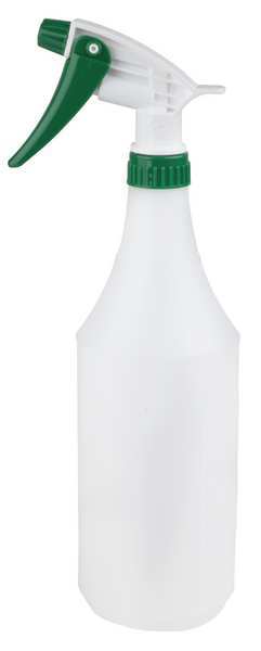 Trigger Spray Bottle, 32 oz, Mist/Stream, No Imprint, HDPE, Green, 3 Pack