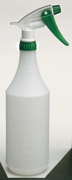 Trigger Spray Bottle, 32 oz, Mist/Stream, No Imprint, HDPE, Green, 3 Pack