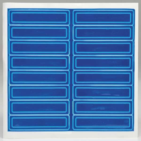 Hard Hat Label, 1 In. H, 4 In. W, PK16, Background Color: Blue