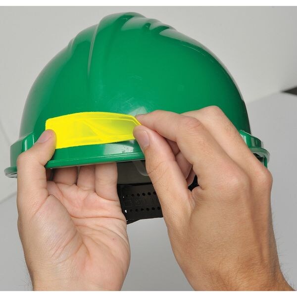 Hard Hat Label, 1 In. H, 4 In. W, PK16, LHR104GNYL