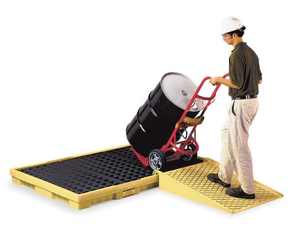 Drum Spill Containment Pallet, 88 gal Spill Capacity, 6 Drum, 10,000 lb., Polyethylene