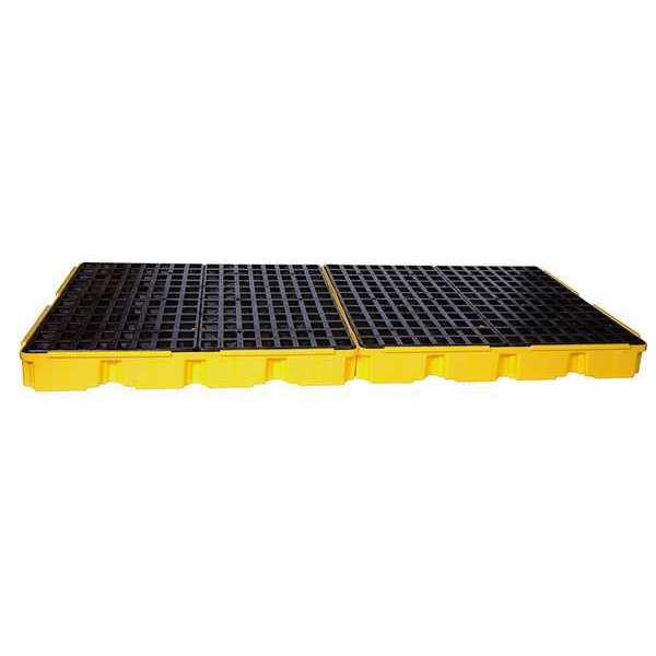 Drum Spill Containment Pallet, 121 gal Spill Capacity, 8 Drum, 10,000 lb., Polyethylene