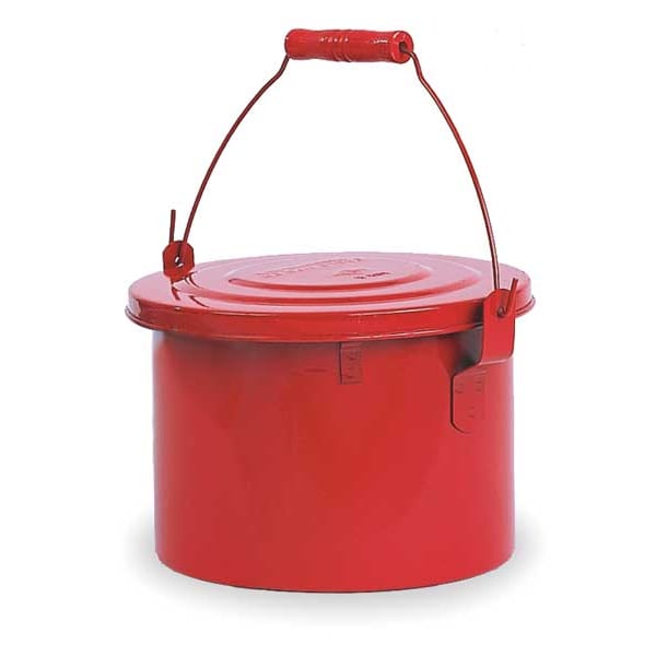 Bench Can, 1 Gal., Galvanized Steel, Red