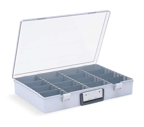 Compartment Box with 4 to 40 compartments, Plastic, 3 in H x 18 1/2 in W