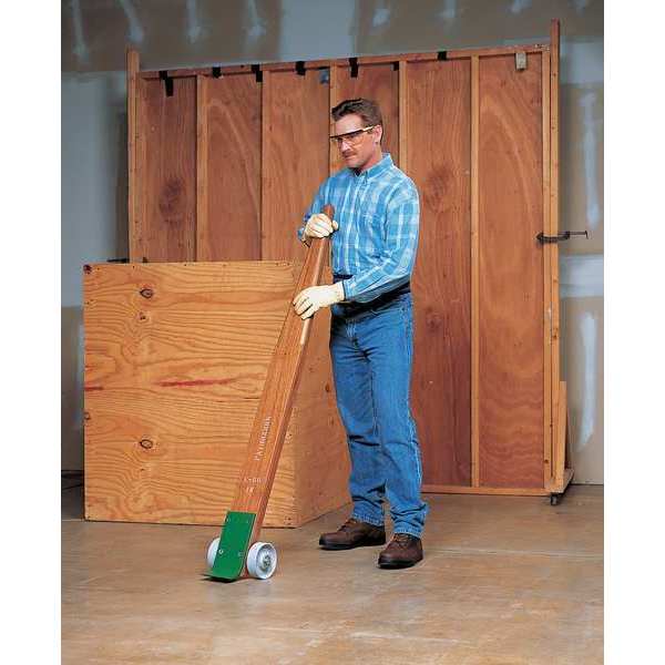 Lever Dolly, Wheeled, 60 In, Steel/Oak