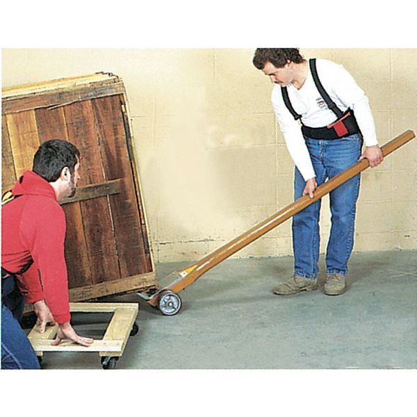 Lever Dolly, Wheeled, 72 In, Steel/Oak