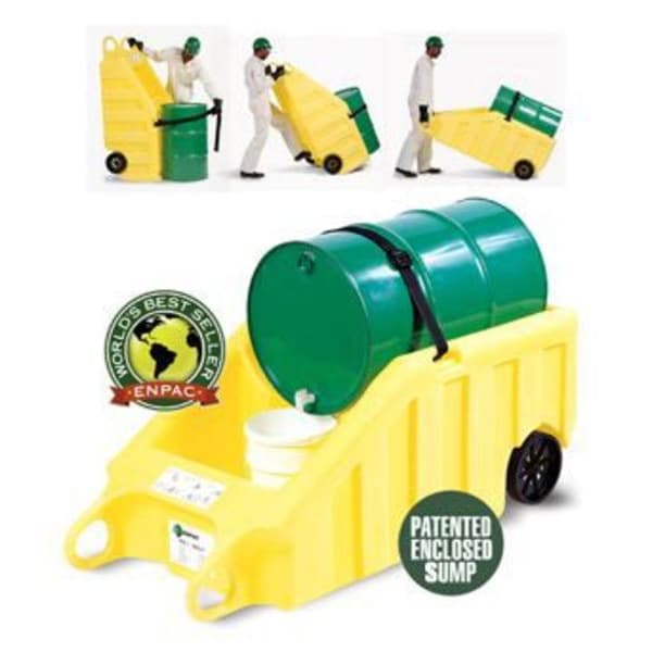 Indoor Dispensing Dolly, Yellow, 70 Gal