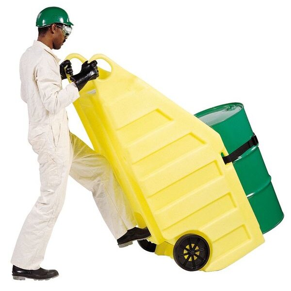 Indoor Dispensing Dolly, Yellow, 70 Gal