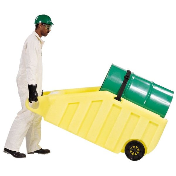 Indoor Dispensing Dolly, Yellow, 70 Gal