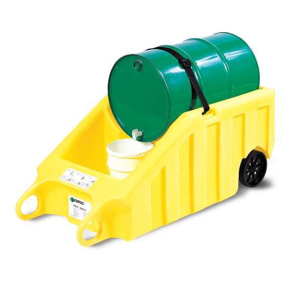 Indoor Dispensing Dolly, Yellow, 70 Gal