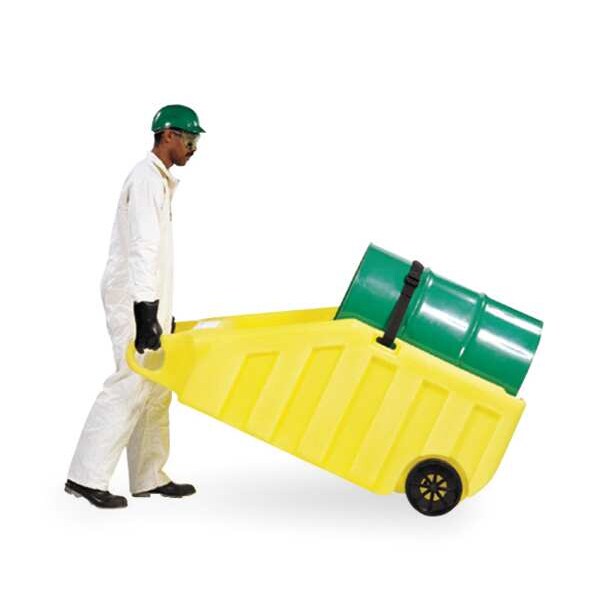 Indoor Dispensing Dolly, Yellow, 70 Gal