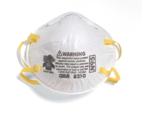 N95 Disposable Respirator, 8210, Dual Headstrap, Particulate Respirator, Nose Clip, Pack of 20