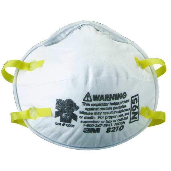 N95 Disposable Respirator, 8210, Dual Headstrap, Particulate Respirator, Nose Clip, Pack of 20