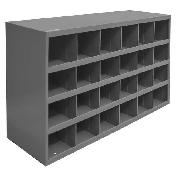 Pigeonhole Bin Unit, 24 Compartments, 12 in D x 23 7/8 in H x 33 3/4 in W, Steel