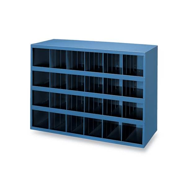 Pigeonhole Bin Unit, 24 Compartments, 12 in D x 23 7/8 in H x 33 3/4 in W, Steel