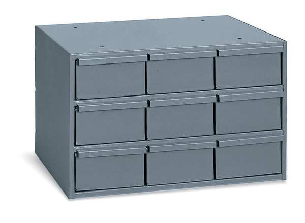 Drawer Bin Cabinet with 9 Drawers, Prime Cold Rolled Steel, 17 1/4 in W x 11 in H x 12 1/4 in D
