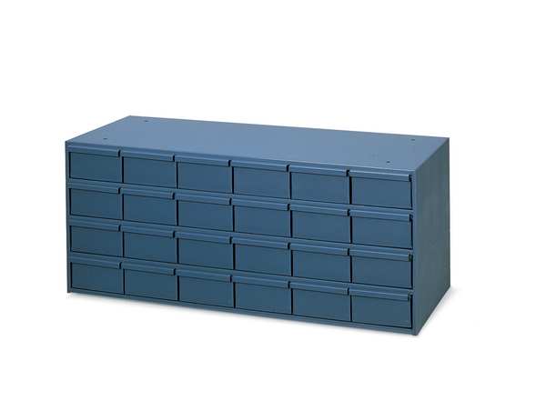 Drawer Bin Cabinet with 24 Drawers, Prime Cold Rolled Steel, 33 3/4 in W x 14 1/4 in H x 12 1/4 in D