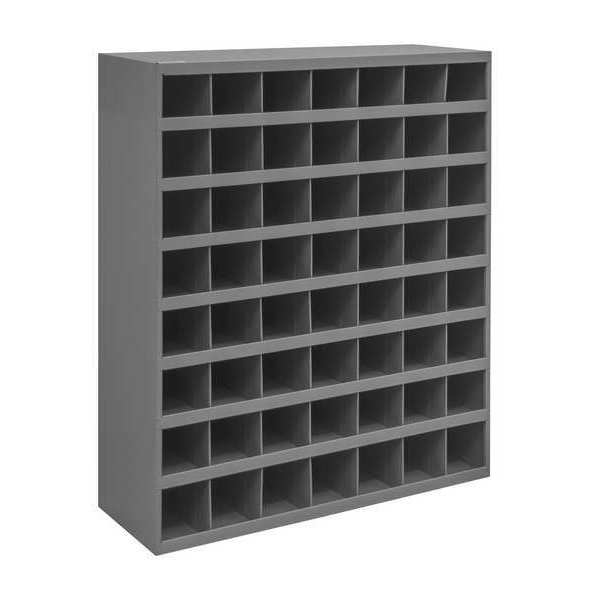 Prime Cold Rolled Steel Pigeonhole Bin Unit, 12 in D x 42 in H x 33 3/4 in W, 8 Shelves, Gray