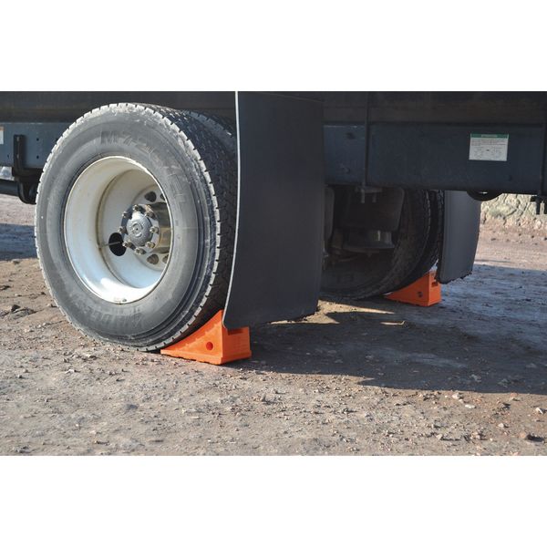 8-1/2 in. Urethane Wheel Chock in Orange