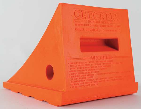 8-1/2 in. Urethane Wheel Chock in Orange