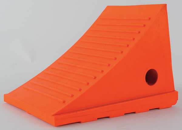 8-1/2 in. Urethane Wheel Chock in Orange