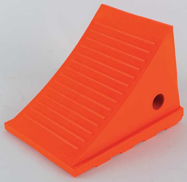 8-1/2 in. Urethane Wheel Chock in Orange