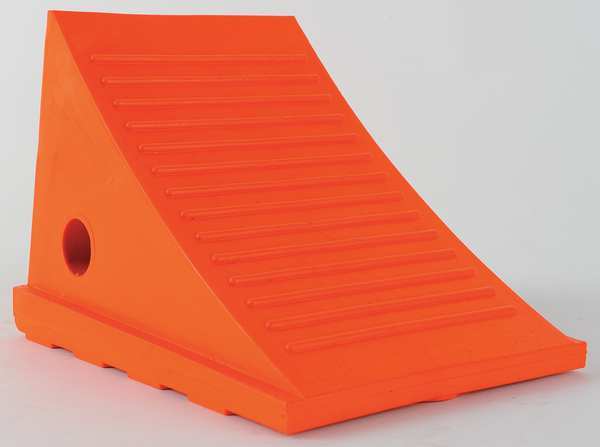 8-1/2 in. Urethane Wheel Chock in Orange
