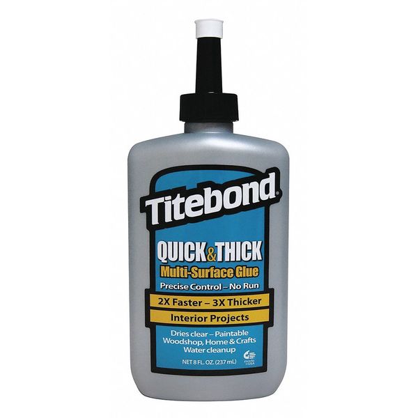 Wood Glue, Quick and Thick Series, White, 24 hr Full Cure, 8 oz, Bottle
