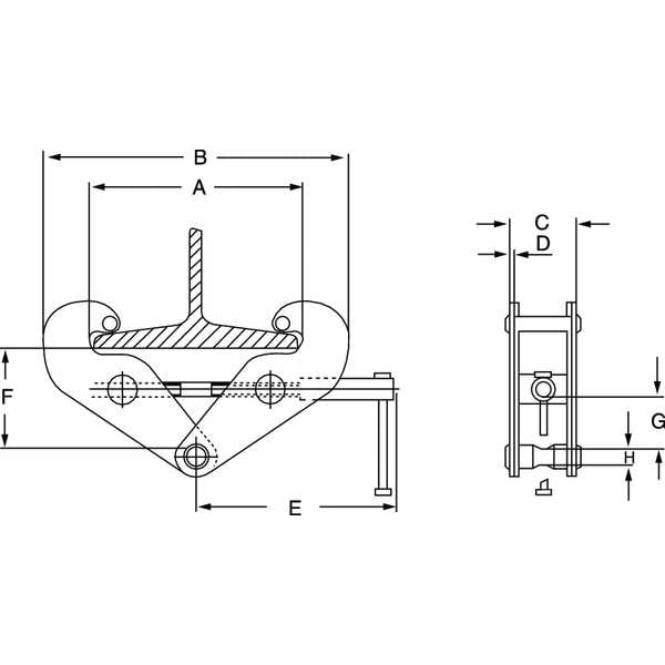 Beam Clamp, Manual, 20,000 lb.