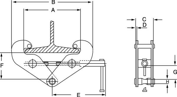Beam Clamp, Vertical Lift, 4000 lb.
