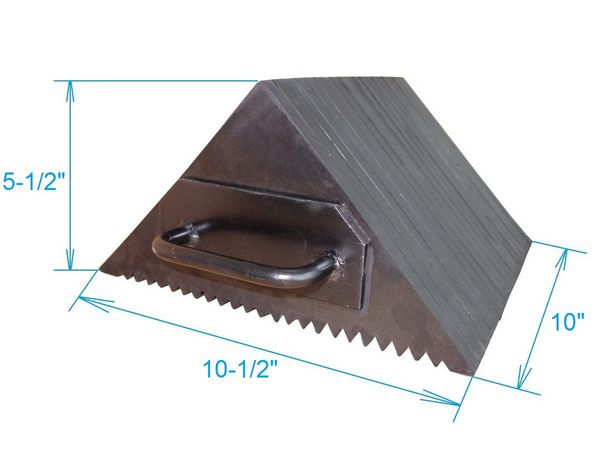 Laminated Rubber Wheel Chock in Black