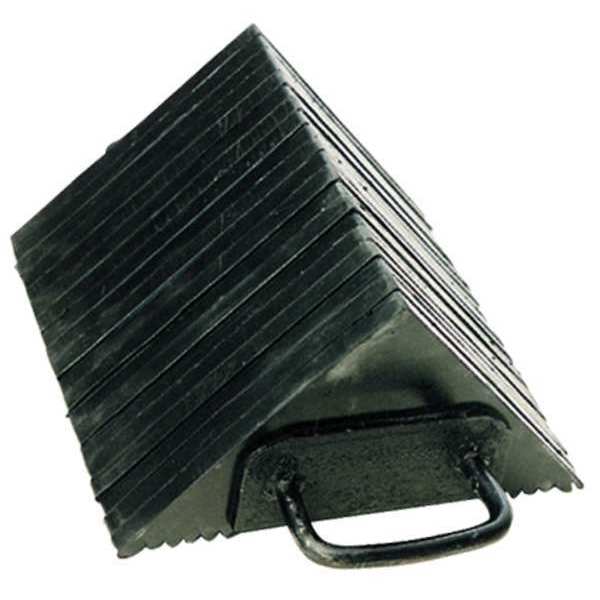 Laminated Rubber Wheel Chock in Black