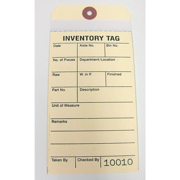 Two-Part Inventory Tag, Cardstock, PK100