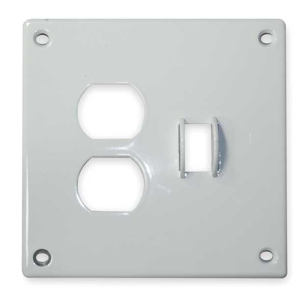 Security Series, Number of Gangs: 2-Gang Steel, Zinc Plated, Powder Finish, White