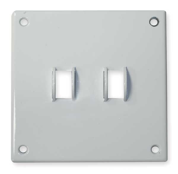 Security Series, Number of Gangs: 2-Gang Steel, Zinc Plated, Powder Finish, White