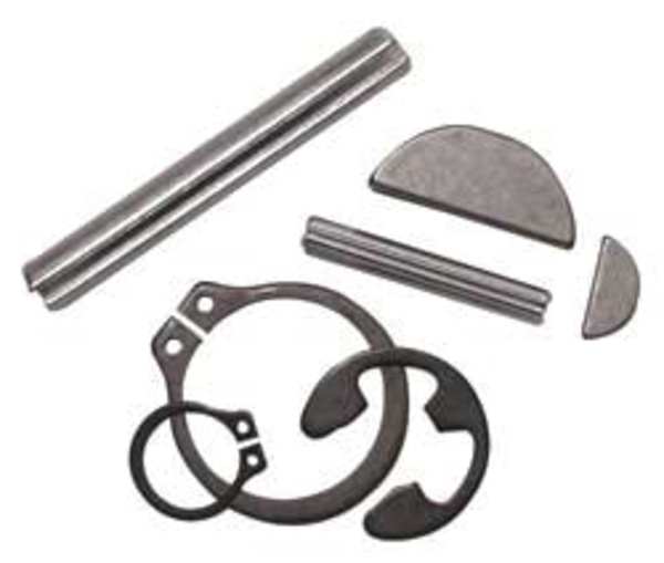 Combination w/ Woodruff Keys, Spring Pins, External Retaining Rings, And E-Rings, -