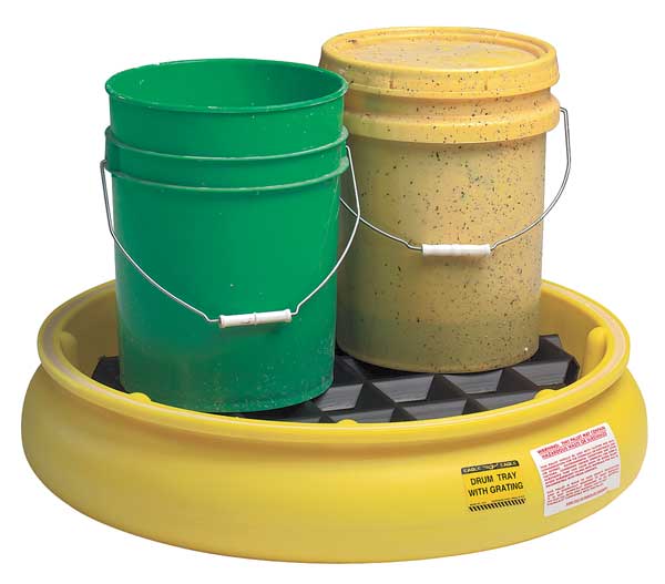 Pail Spill Containment Pallet, 5 gal Spill Capacity, 1 Drum, Polyethylene