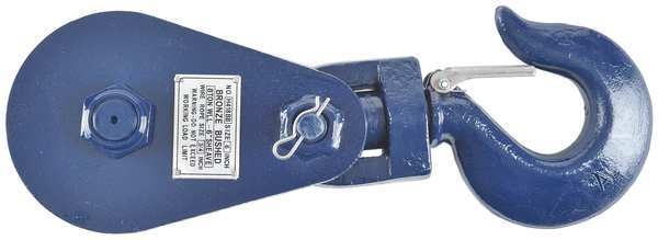Snatch Block, Wire Rope, 3/4 in Max Cable Size, 16,000 lb Max Load, Painted
