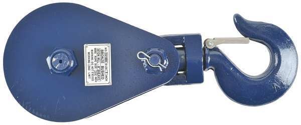 Snatch Block, Wire Rope, 3/4 in Max Cable Size, 16,000 lb Max Load, Painted