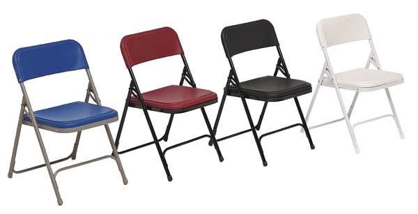 Folding Chair, Plastic, Black, PK4